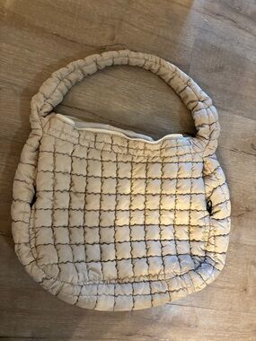 Quilted Cream Shoulder Bag